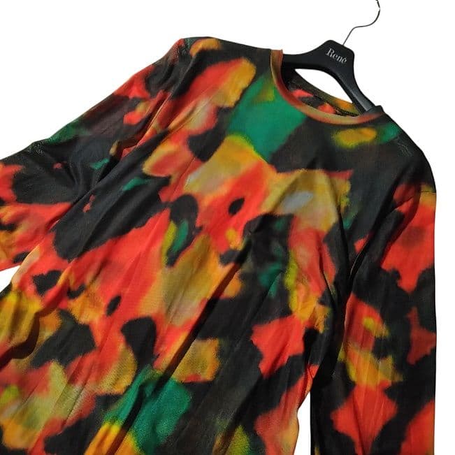 ファンダマイン 個性的 ロングワンピース タイダイ パワーネット ストレッチ