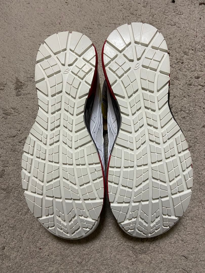 ASICS スポーツシューズ ベルクロ ホワイト/レッド