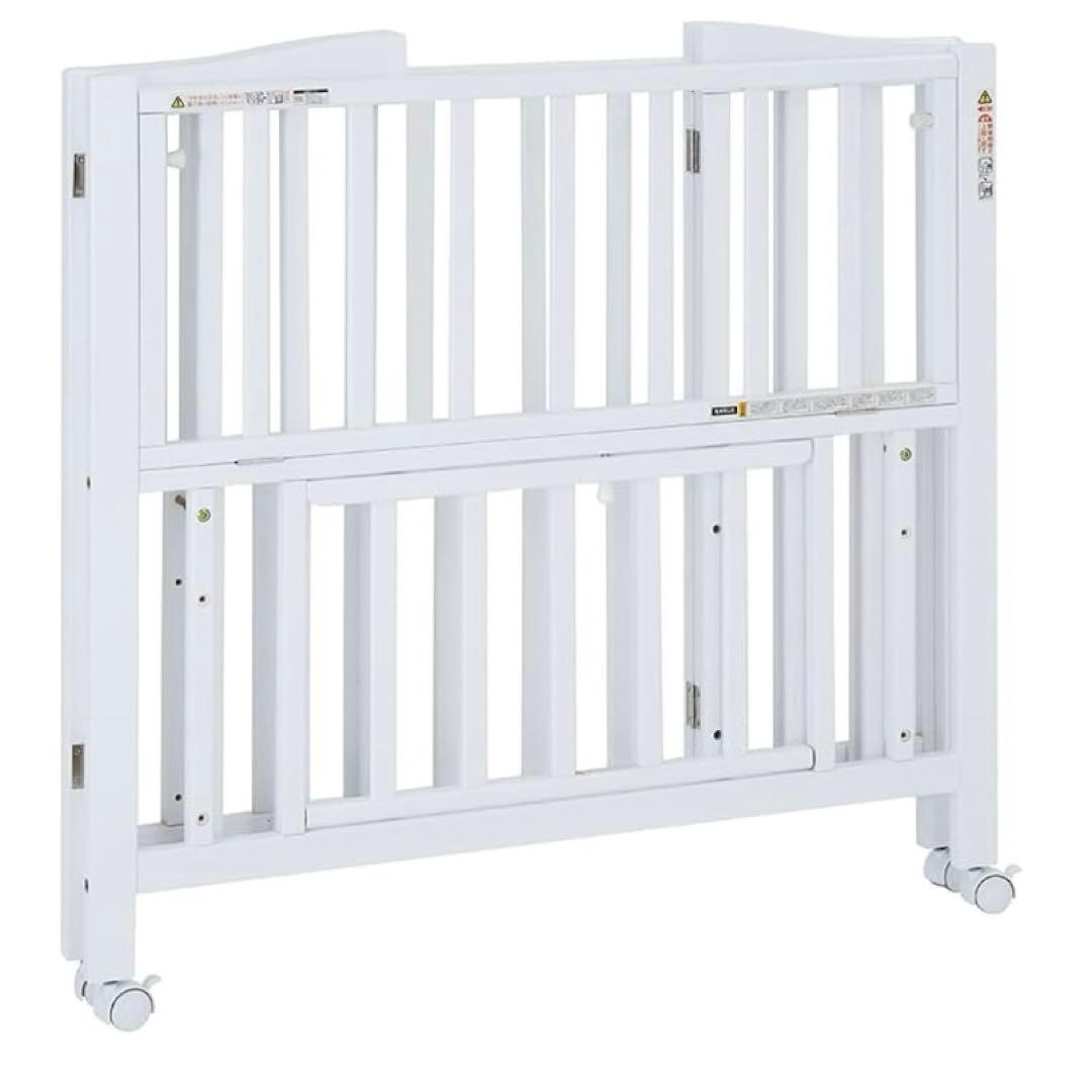 【送料込み】KATOJI 折りたたみ ミニベビーベッド 白 美品 ~24か月