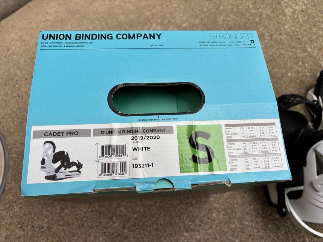 UNION スノーボード ビンディング ホワイト/ブラックキッズS