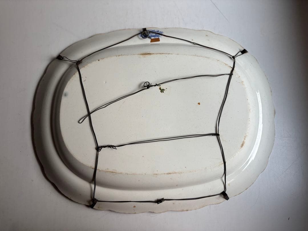 580 骨董 アンティーク 19世紀 絵皿 飾り皿 大振り イギリス フランス