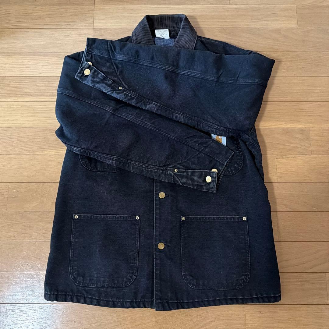 90s USA製 カーハート チョアコート フェード ブラック CB105 40