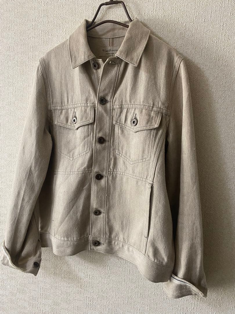 Vlas Blomme リネンデニムジャケット