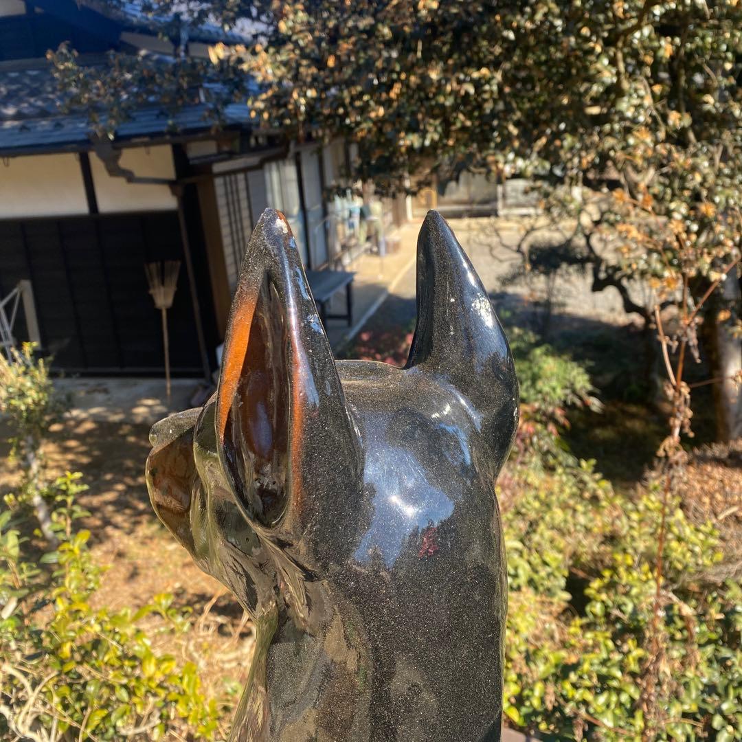 中古　樹脂製　ドーベルマン　置物　高さ83cm