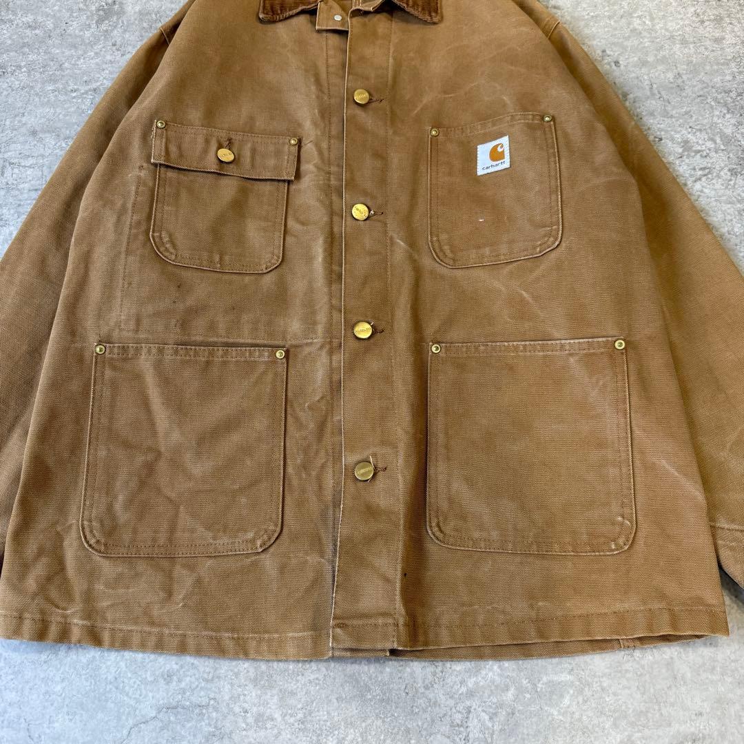 希少90s■カーハート【M】USA製 カバーオール チョアコート ジャケット