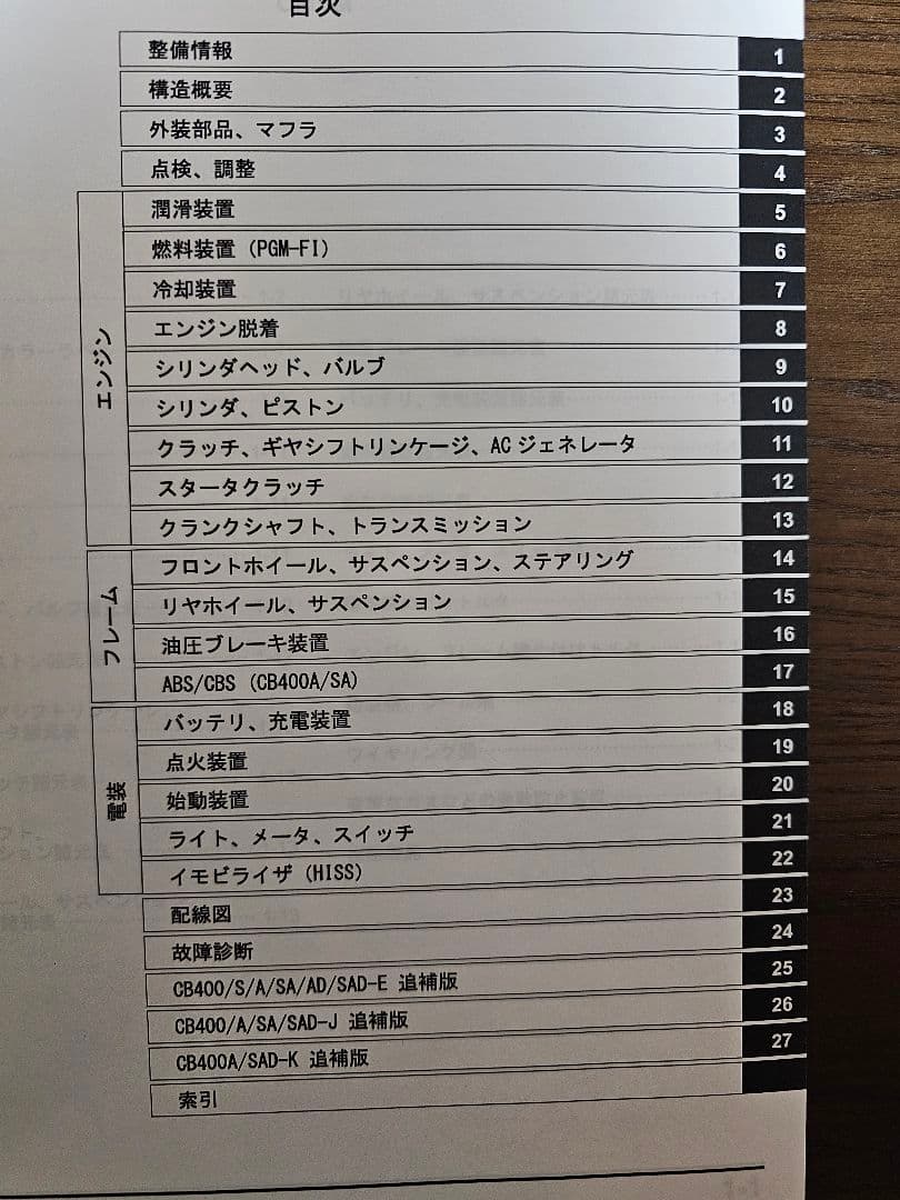 ホンダ CB400SF / SB('08-22) サービスマニュアル コピー版