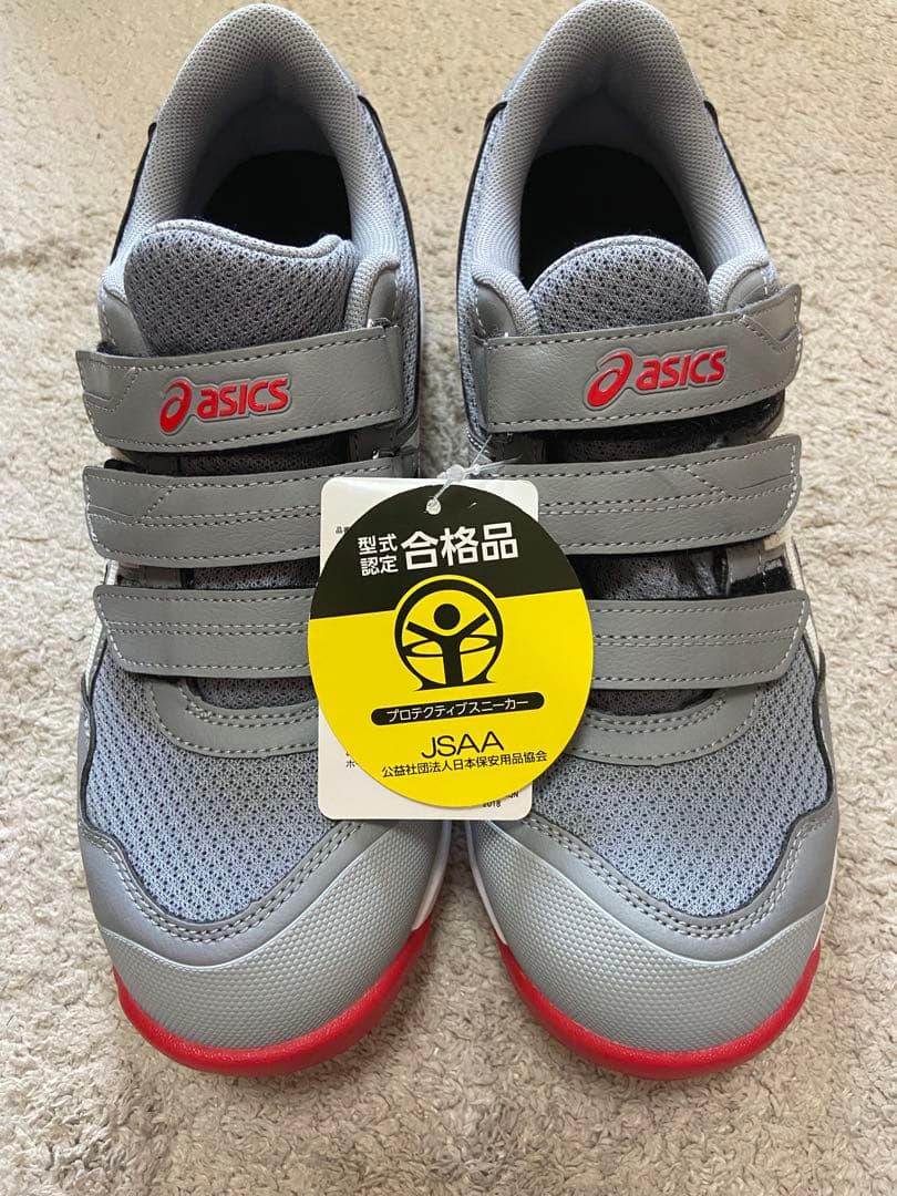 ASICS 安全靴 JSAA合格品 グレー/レッド