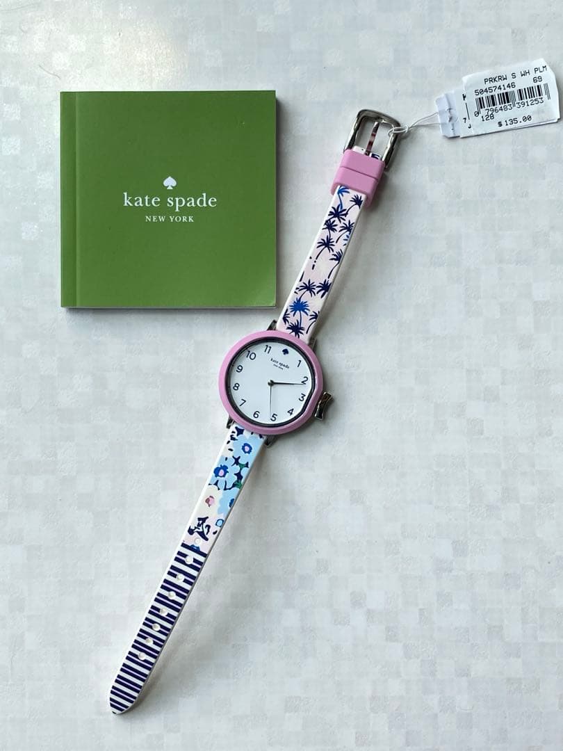 kate spade 花、パーム柄ラバーベルト 腕時計