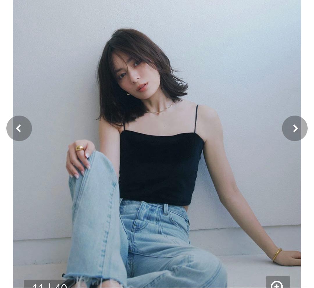 anuans OUR WACOAL カップインベロアショートキャミソール