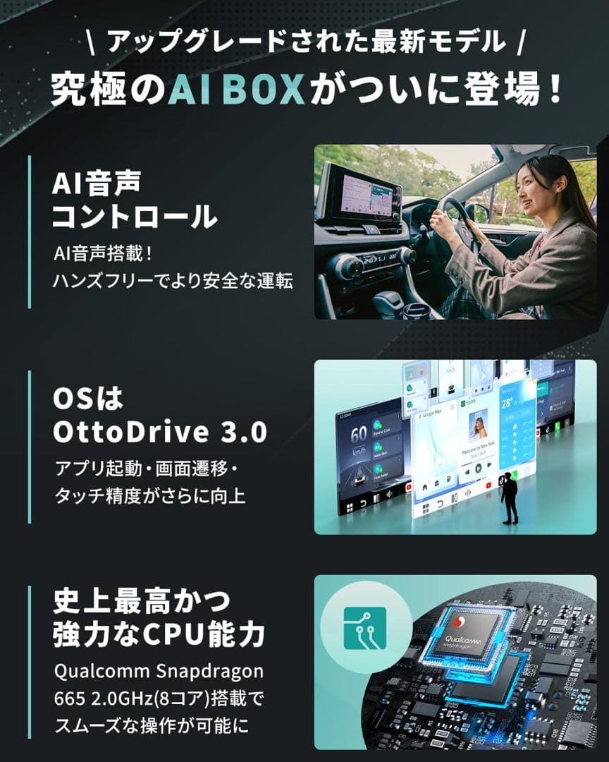 新品OTTOCAST P3 Pro ワイヤレスCarPlay対応