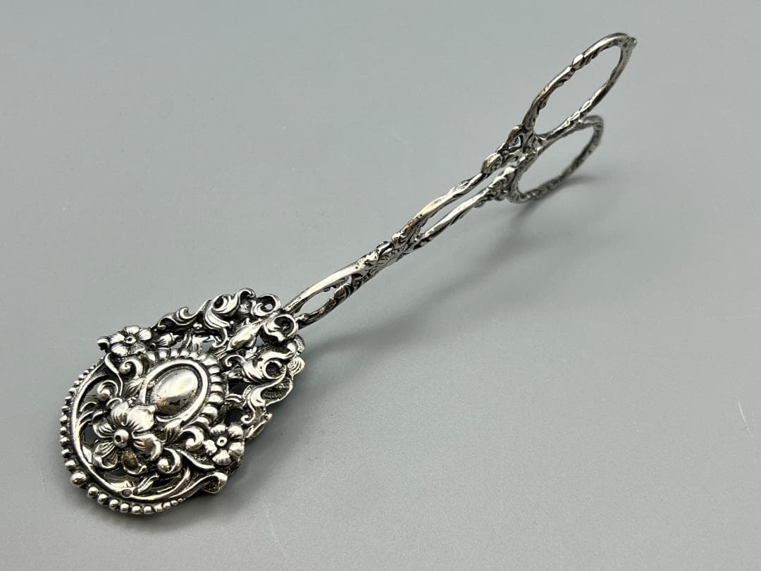 ビンテージ北欧雑貨/スウェーデンで見つけた/シルバー製/トング　重量約32.7g