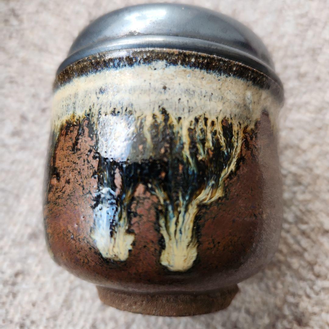 朝鮮唐津銀蓋付香枦