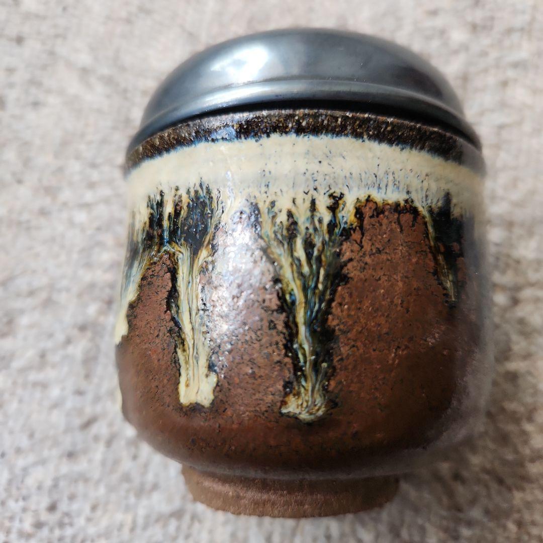 朝鮮唐津銀蓋付香枦