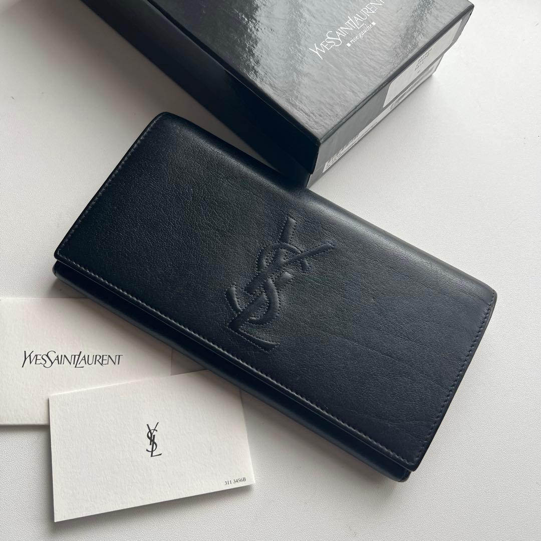 61 極上美品 SAINTLAURENT イヴサンローラン 2つ折り 長財布