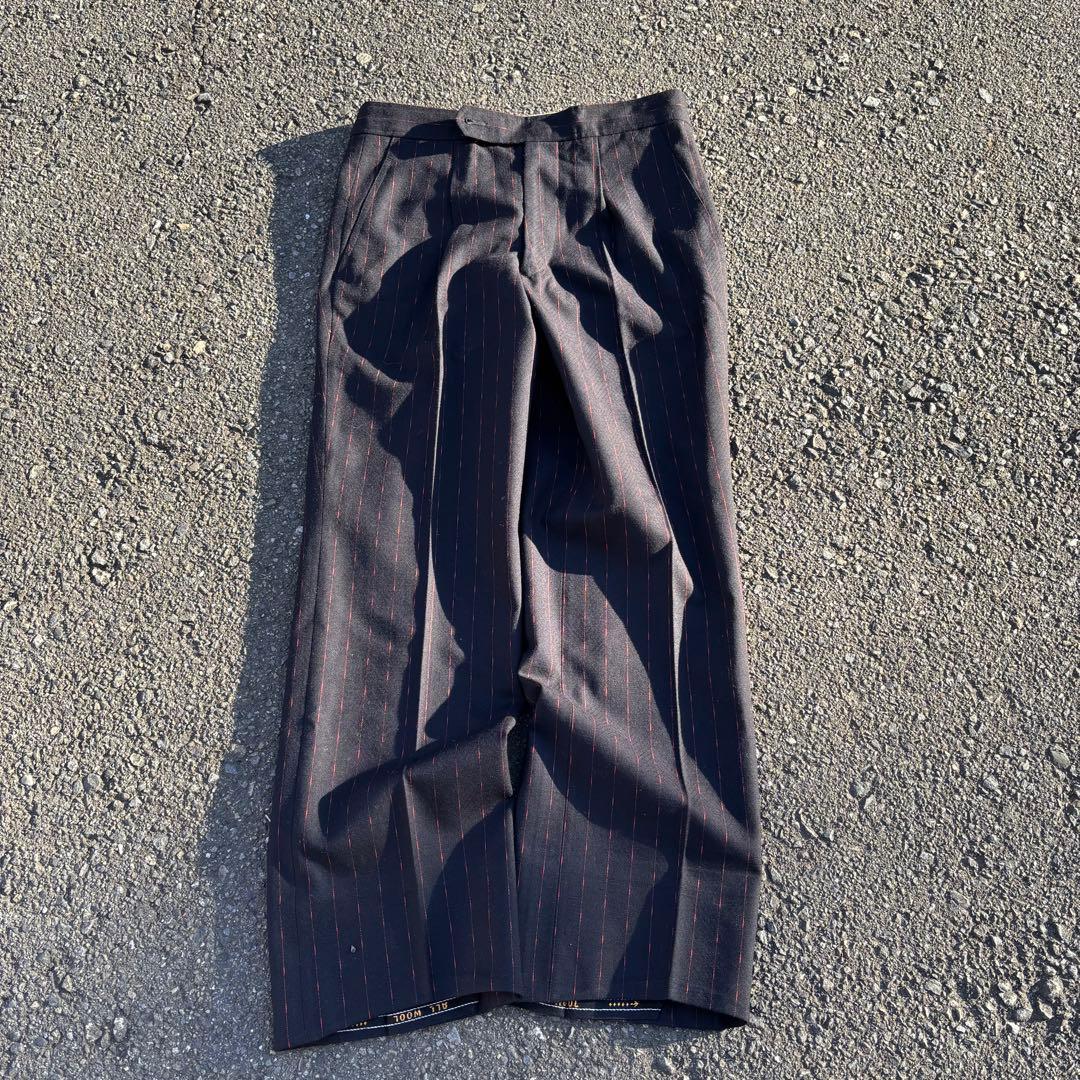 50s usa製 ストライプスラックス ウール 絣 ロカビリー アルミタロン