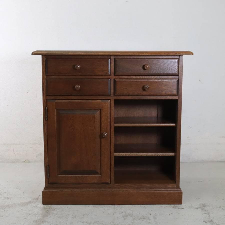 葉山ガーデン オーク材 収納付き カウンターテーブル 幅90cm ホームバー