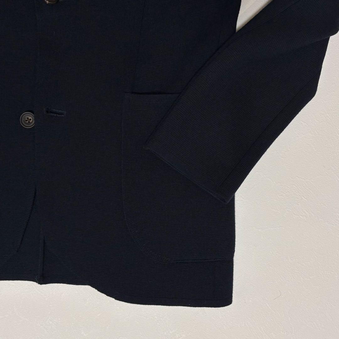 991サルタンウール ニットジャケット ネイビー 48 M相当 定価10.8万