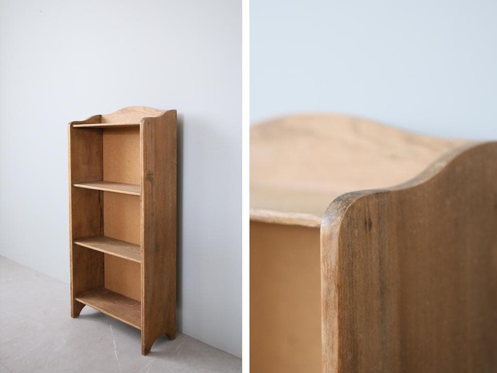 英国アンティーク木製ブックシェルフ/本棚/飾り棚/ラック/テーブル(88-110