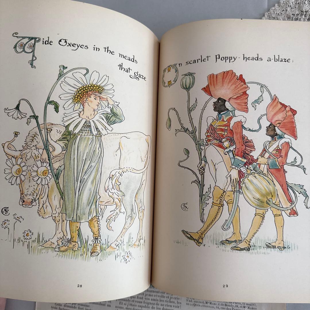 稀少1892年アンティーク美しい挿絵の絵本イギリス古書　洋書ジャンクジャーナルに