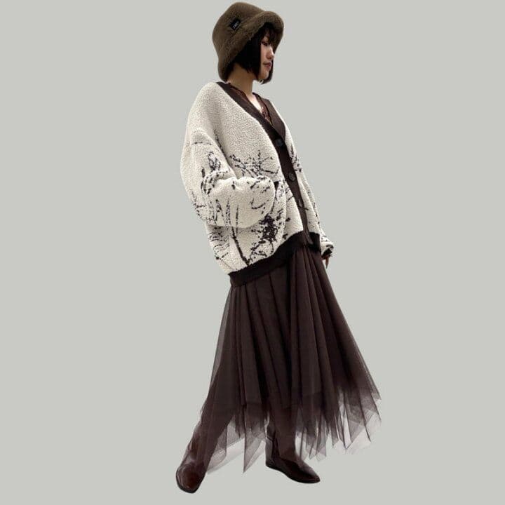 ayane アヤン ニットジャガードモフモフカーディガン