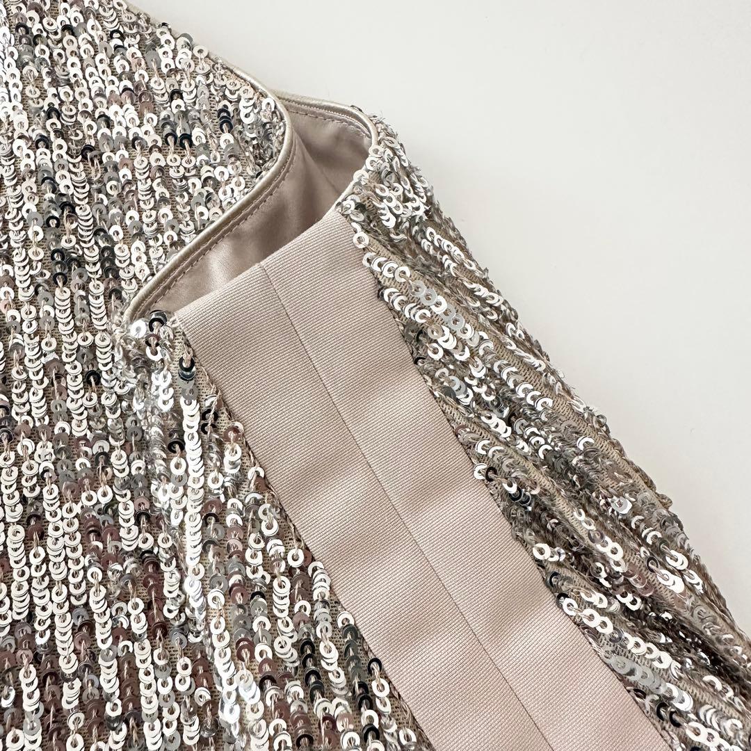 美品 イウエンマトフ スパンコール キャミソール トップス シルバー