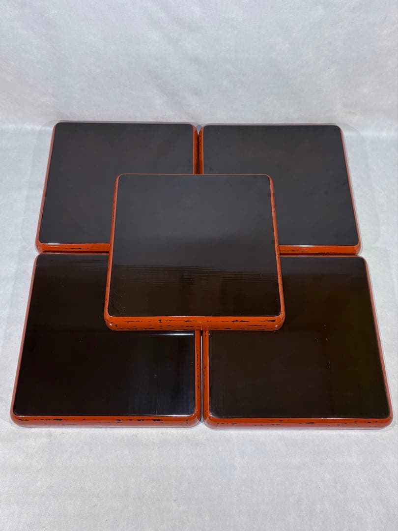 根来塗 内梨地蒔絵付　懐石膳五客　美品　茶道具　懐石道具　送料込