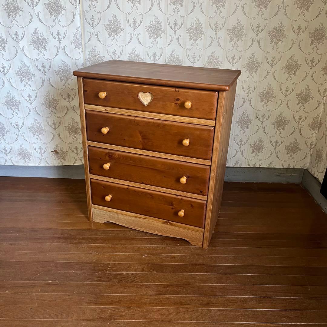 【アンティーク】② 木製 チェスト キャビネット 4杯 収納棚 箪笥 北欧レトロ