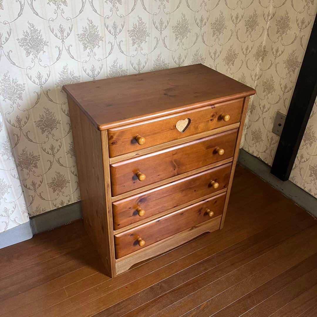 【アンティーク】② 木製 チェスト キャビネット 4杯 収納棚 箪笥 北欧レトロ