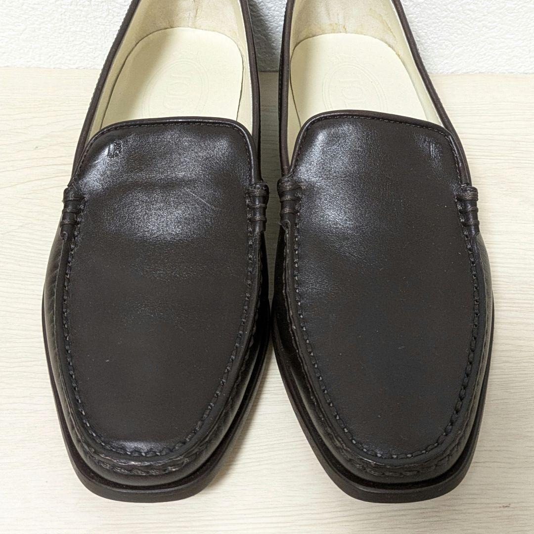 未使用級☆TOD‘S トッズ ローファー 本革 ダークブラウン 37