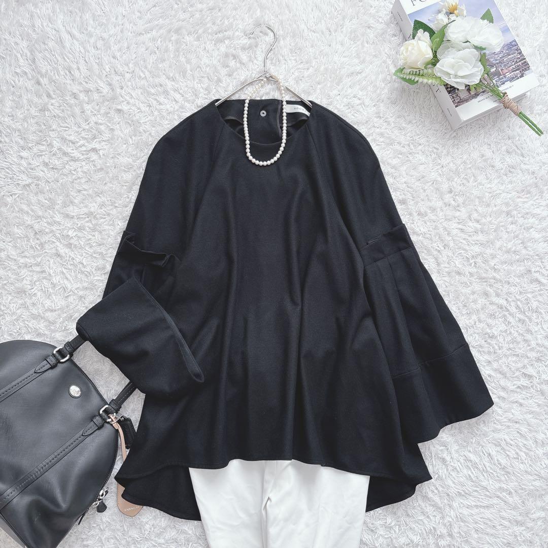 ADORE スーパー100 ストレッチサキソニーラグランフレアーブラウス