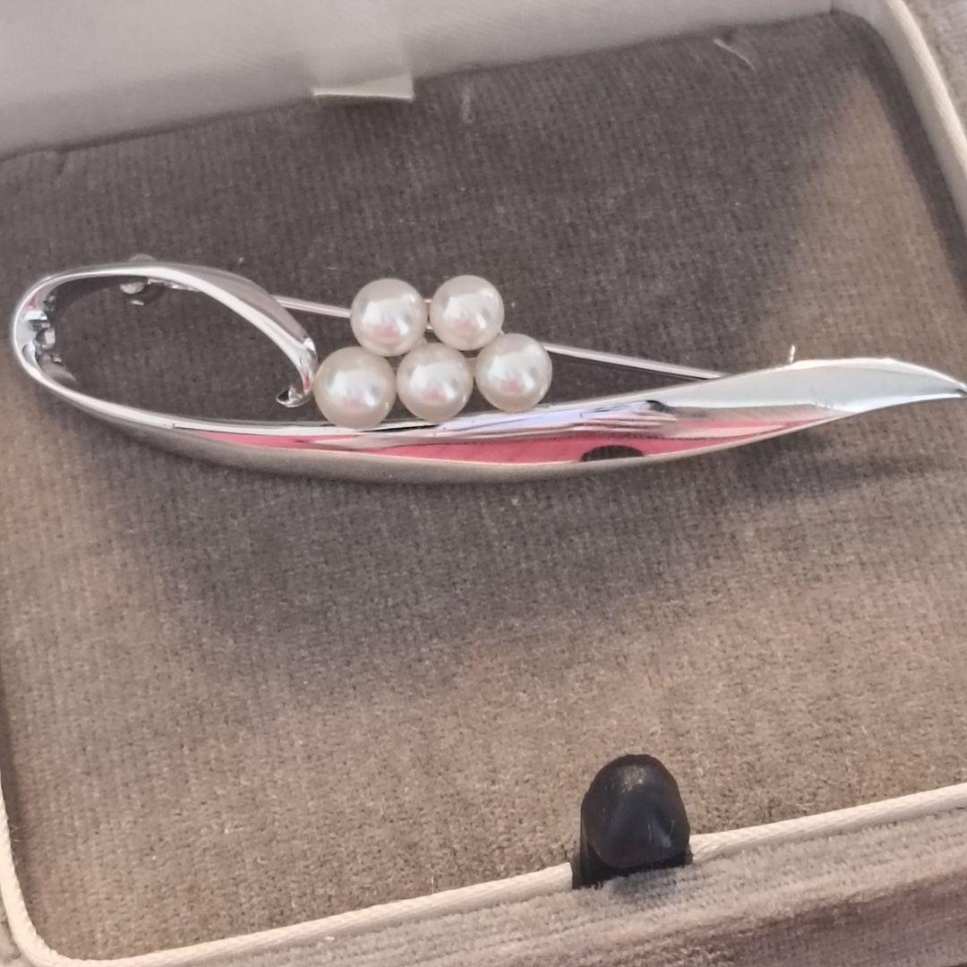 ミキモト　パール　ブローチ ベビーパール　大振り　SV