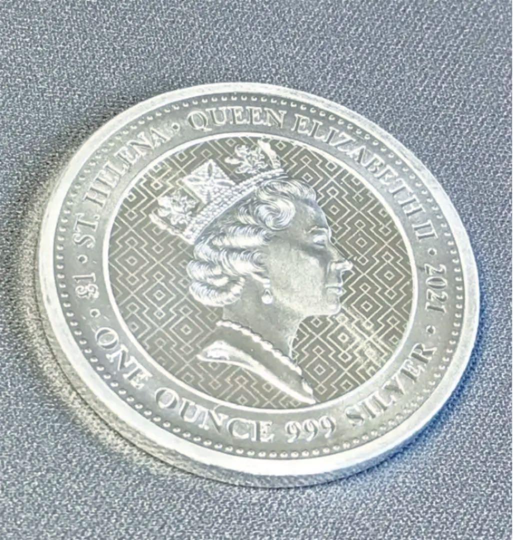 2021年 セントヘレナ 1オンス 銀貨 女王の美徳 勝利