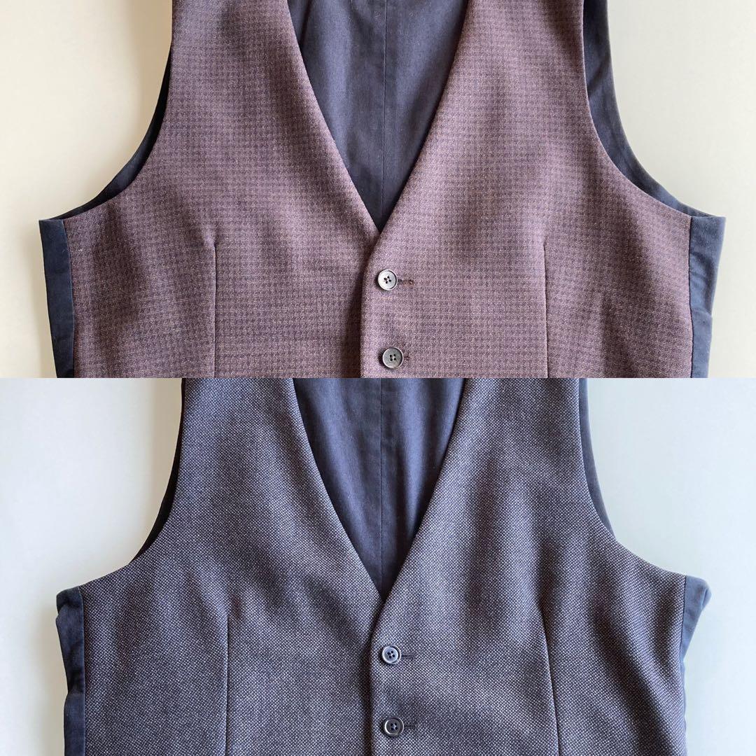T*様 2点セット LARDINI 46 ジレ ベスト ブラウン ネイビー ラル