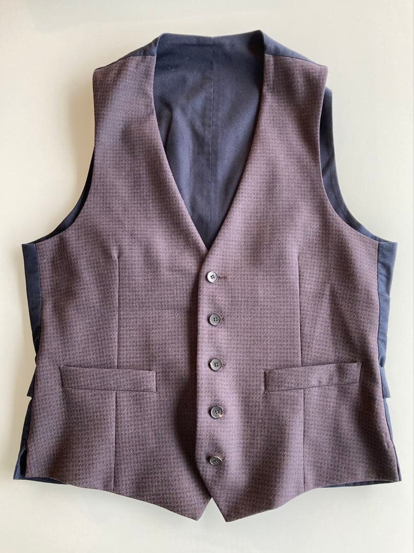 T*様 2点セット LARDINI 46 ジレ ベスト ブラウン ネイビー ラル