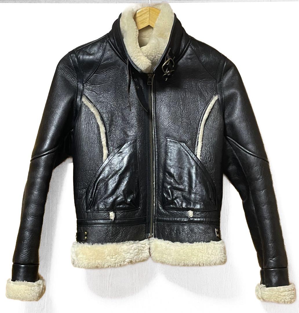 AVIREX ムートンジャケット レザージャケット ボア ラムレザー 羊革