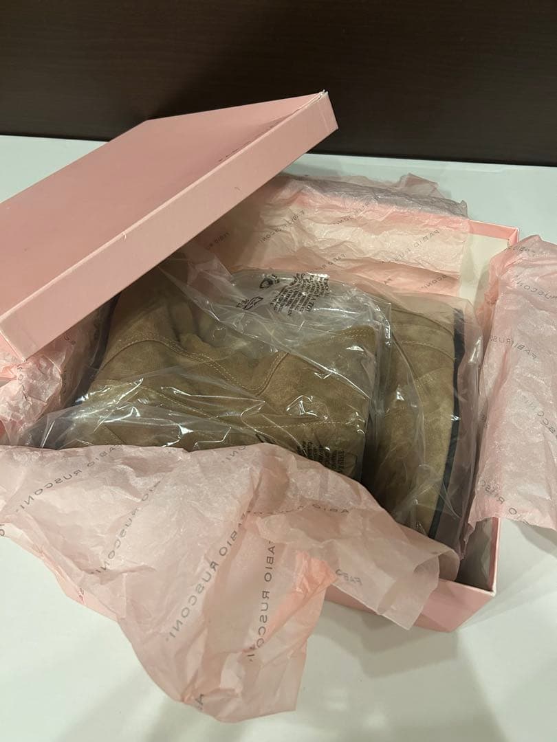 新品 ファビオルスコーニ 38 FABIO RUSCONI キャメルロングブーツ