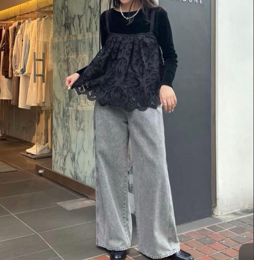 CADUNE カットワーク　レースキャミ　カデュネ　新品未使用品　タグ付き