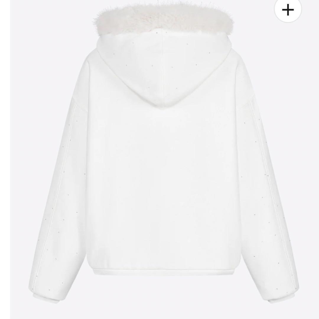 ANDWANG Kirakira 2way fur zip up white 白
