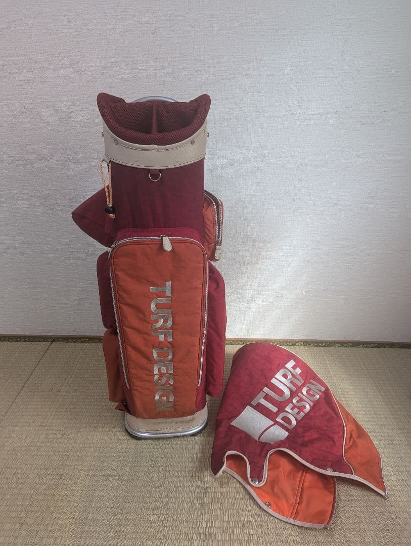 TURF DESIGN キャディバッグ 赤・オレンジ