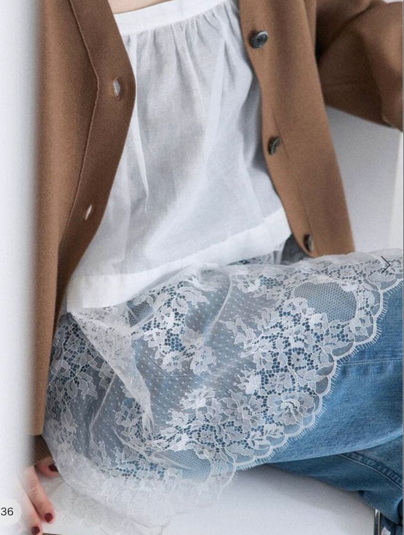 新品IENA Heriter/エリテ リバーレースキャミソール