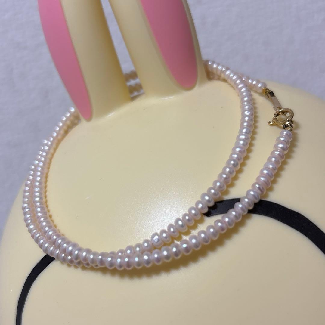 ベビーパール　ピンク　ネックレス　k18