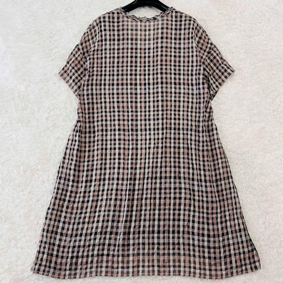 ヨーガンレール チュニック ロング シルク コットン ギンガムチェック XL