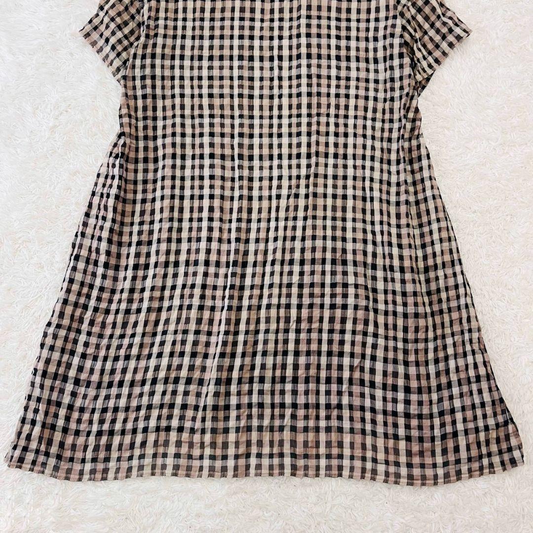 ヨーガンレール チュニック ロング シルク コットン ギンガムチェック XL