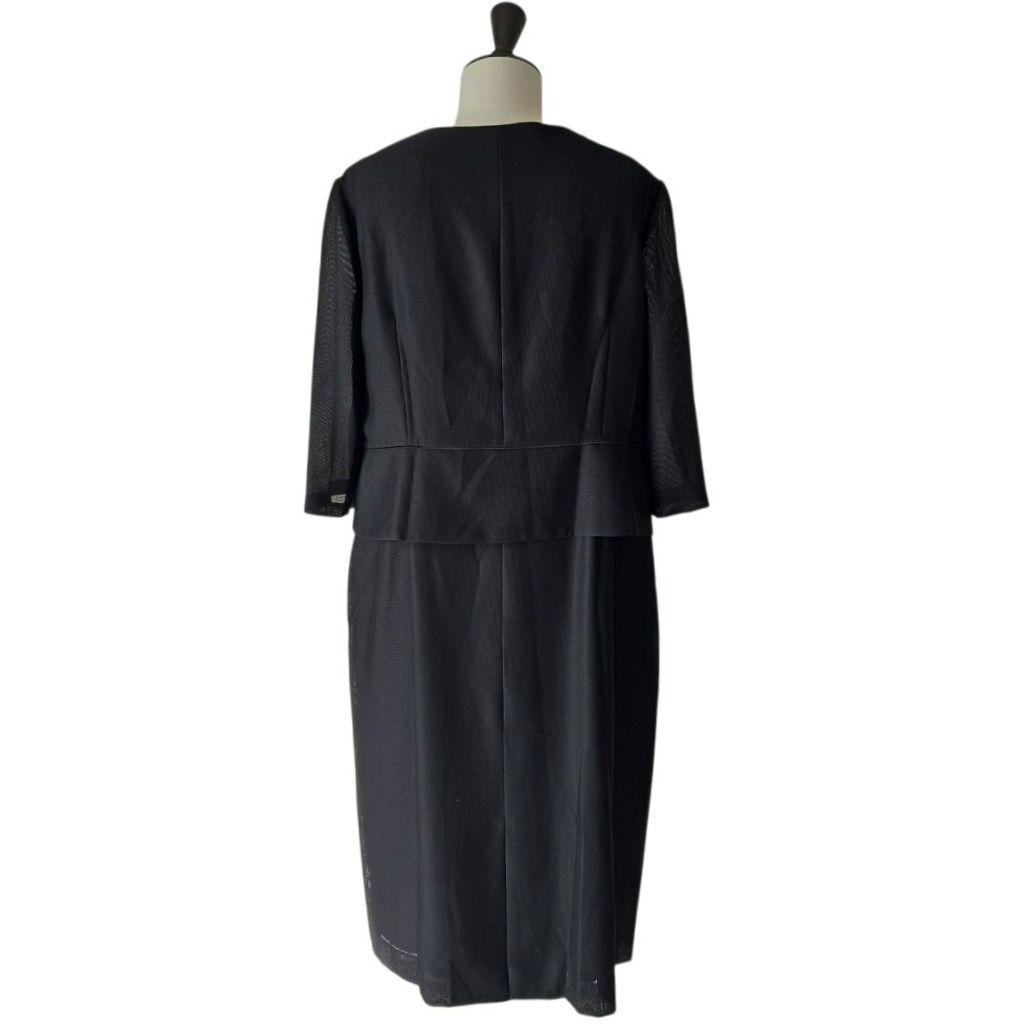 LANVIN NOIR 東京SOIR フォーマル ワンピース 夏用 七分袖 48