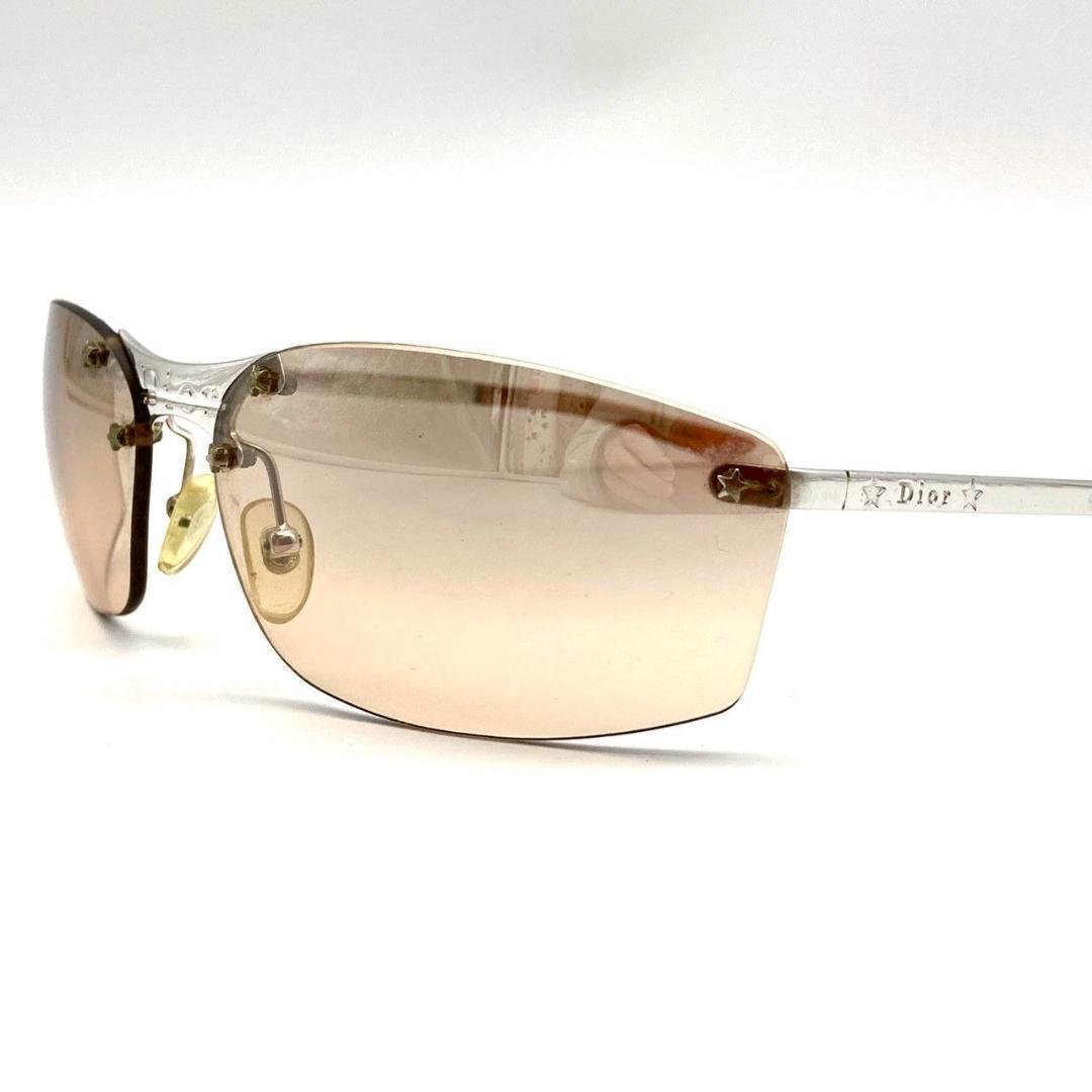クリスチャンディオール サングラス メタル ピンクブラウン シルバー 71027