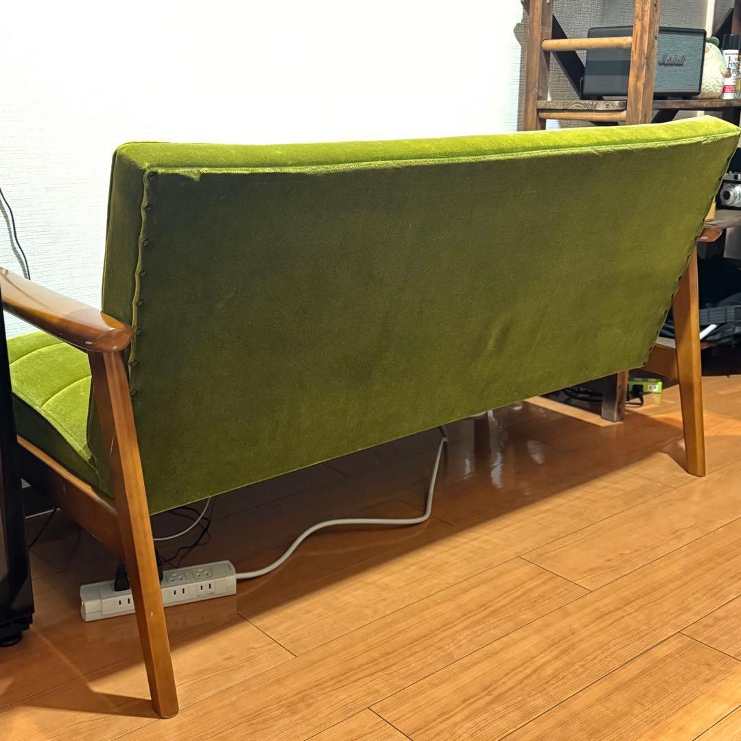カリモク60 ソファ 2人掛け モケットグリーン チェア