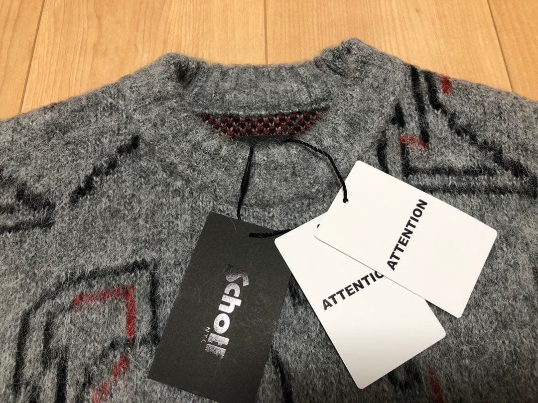 未使用タグ付！Schott（ショット）シャギーニット オリジナルハート／セーター