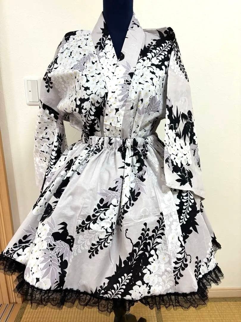 創作】オリジナル浴衣 ミニ丈 浴衣ドレス