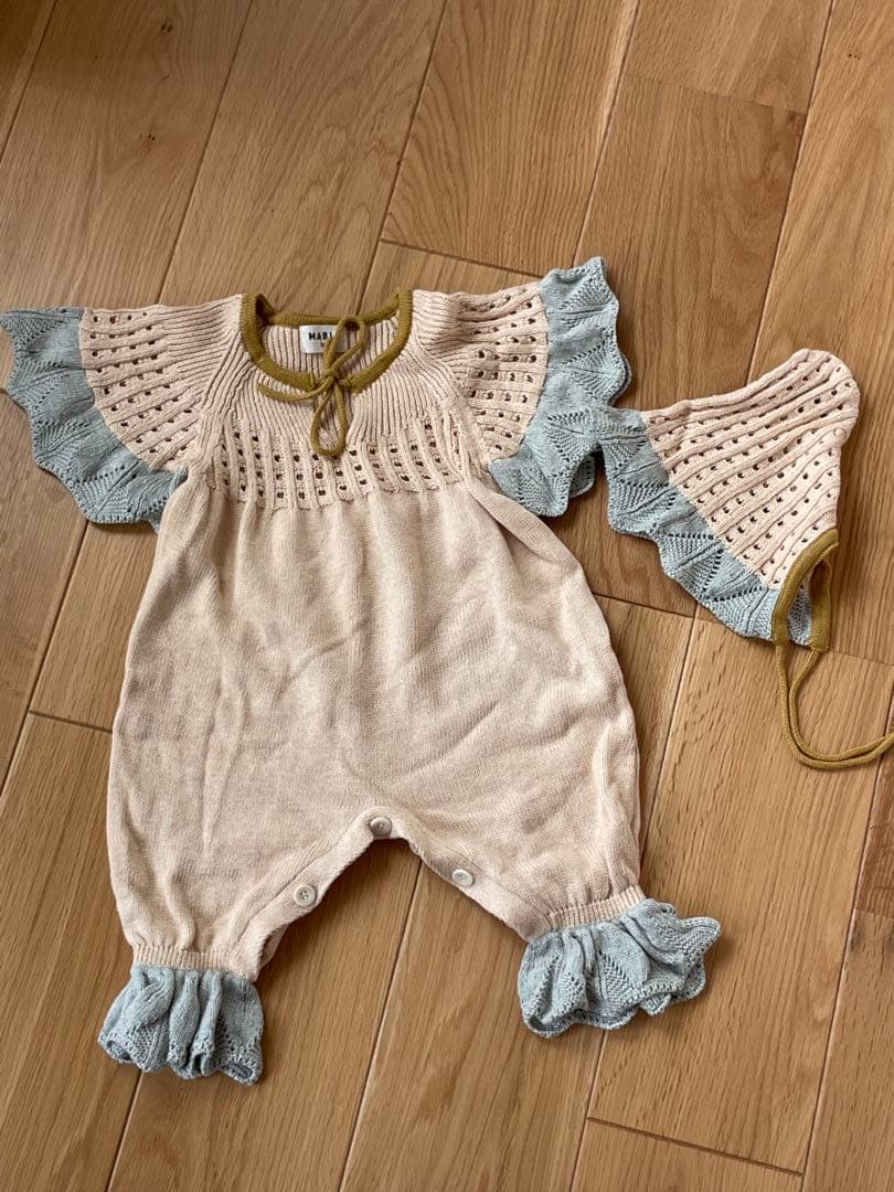 MABLI ロンパース　ボンネットセット