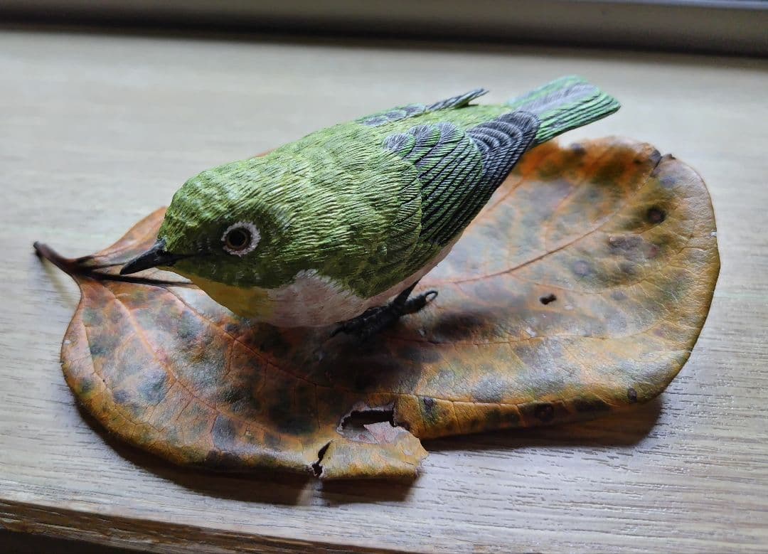 バードカービング　\"メジロ”